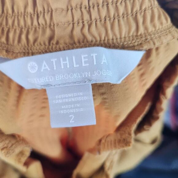 Athleta Textured Brooklyn Stretch Jogger Pants Multicolor Size 2 Yellow Gold - Picture 12 of 13